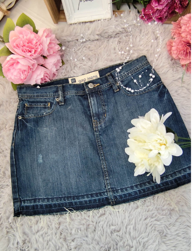 Fustă mini din denim GAP Jeans – 100% bumbac [3]