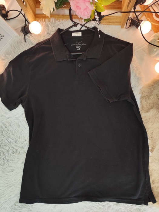 Tricou Polo H&M L.O.G.G. Negru – Mărimea L [2]