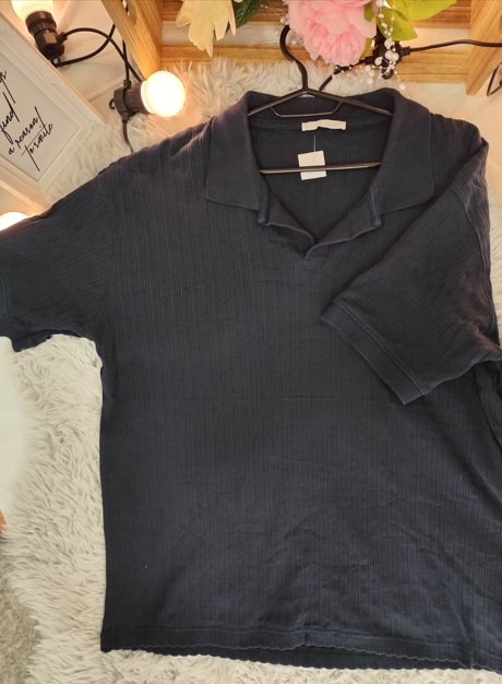 Tricou Polo Zara Bleumarin Texturat – Mărimea L [3]