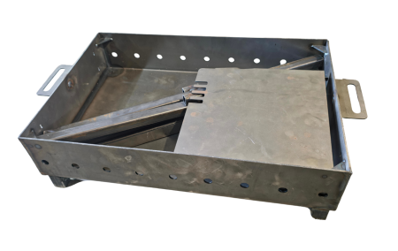 Grătar Metalic Modular cu Poliță, Oțel Carbon 3mm, Grill Bare 8mm [7]