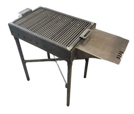 Grătar Metalic Modular cu Poliță, Oțel Carbon 3mm, Grill Bare 8mm [1]
