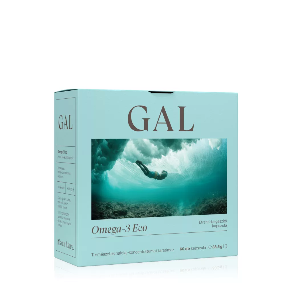 SUPLIMENTE ALIMENTARE - Caracteristici produs - Fără alergeni - Fără gluten - Fără ouă - Fără alergeni din soia - Fără lactate și fără lactoză - Fără dioxid de sulf - Fără zahăr - Fără OMG - Vegetarian - Vegan - Hârtie certificată FSC (CO31340) - Ambalaj provenit dintr-o unitate de producție cu carbon neutru - Ambalaj 100% reciclabil  Verde: Produsul are proprietatea descrisă Roșu: Produsul nu are proprietatea descrisă  GAL Omega-3 Eco