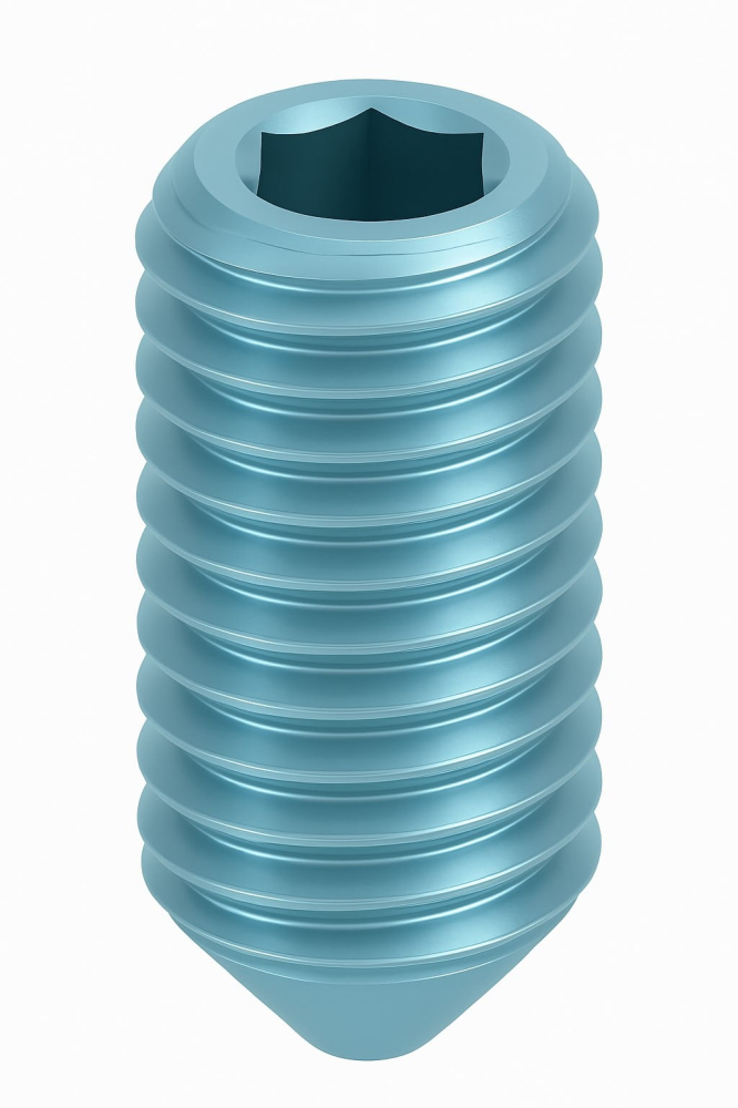 Stift cu imbus si varf conic DIN 914 45H M6x12 otel zincat - cutie 500 buc [2]