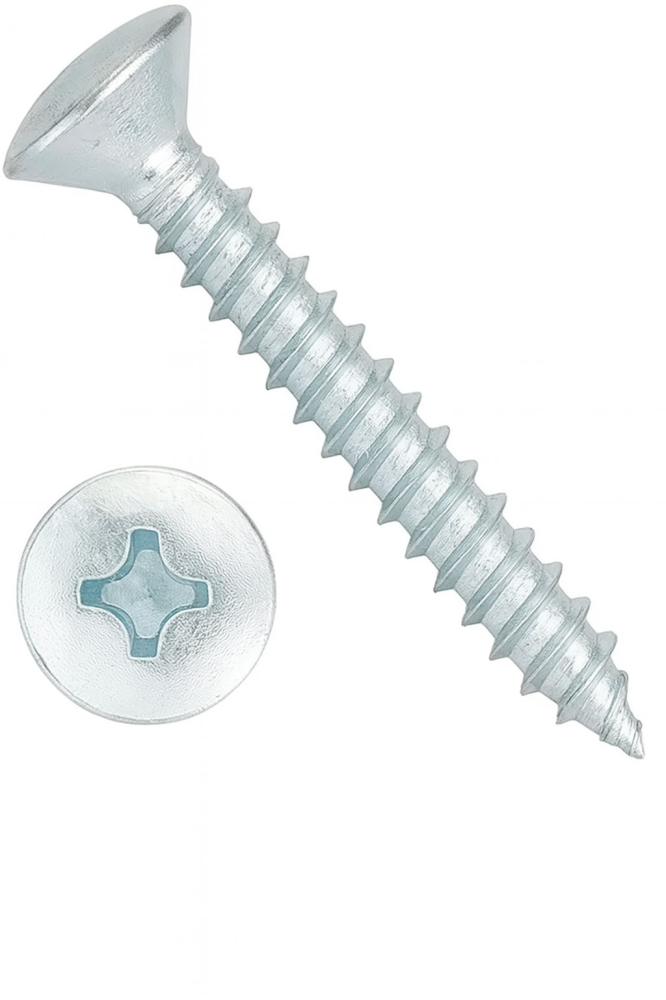 Surub autofiletant cap semibombat DIN 7983C  6.3x50 otel zincat - cutie 250 buc [1]