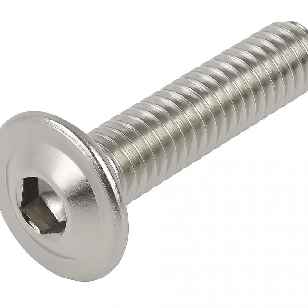 Surub cap bombat imbus ISO 7380 cu flansa  M10x60 inox A2  - cutie 50 buc [1]