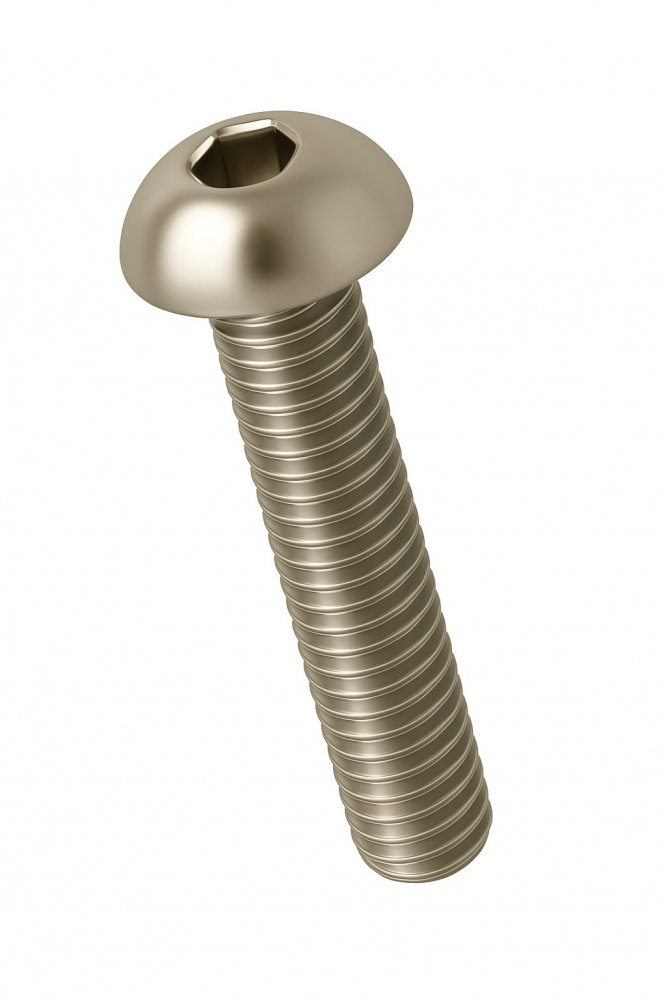 Surub cap bombat imbus ISO 7380  M3x8 inox A2  - cutie 1000 buc [3]