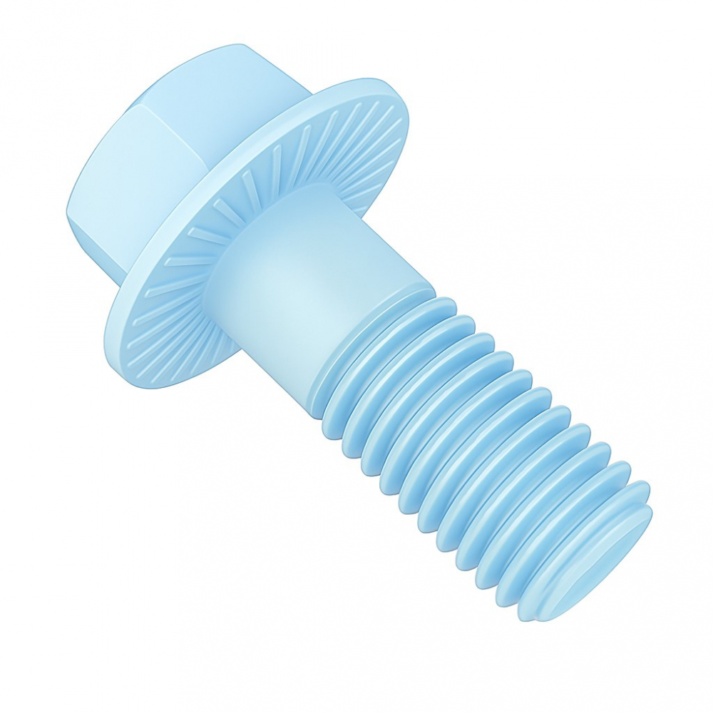 Surub cap hex. si flansa DIN 6921 cu seratii 8.8 M8x50 otel zincat - cutie 150 buc [1]