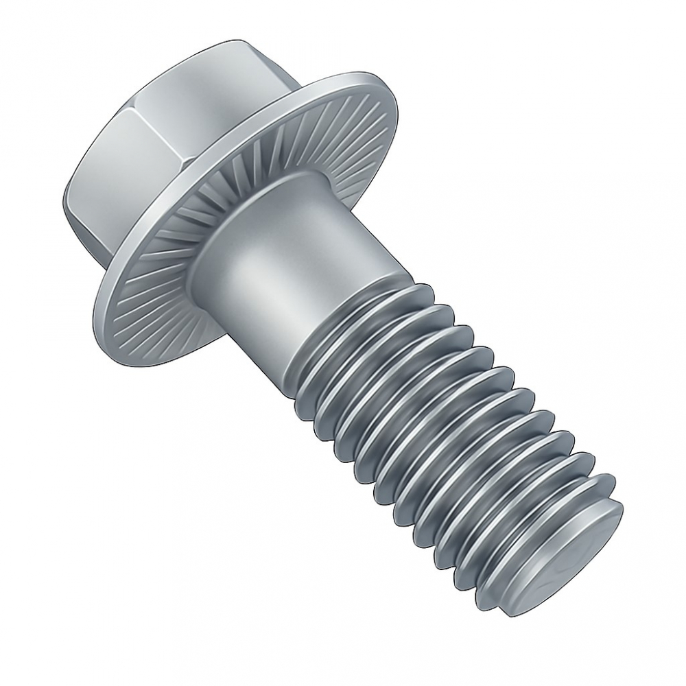 Surub cap hex. si flansa DIN 6921 cu seratii  M6x16 inox A2  - cutie 200 buc [1]
