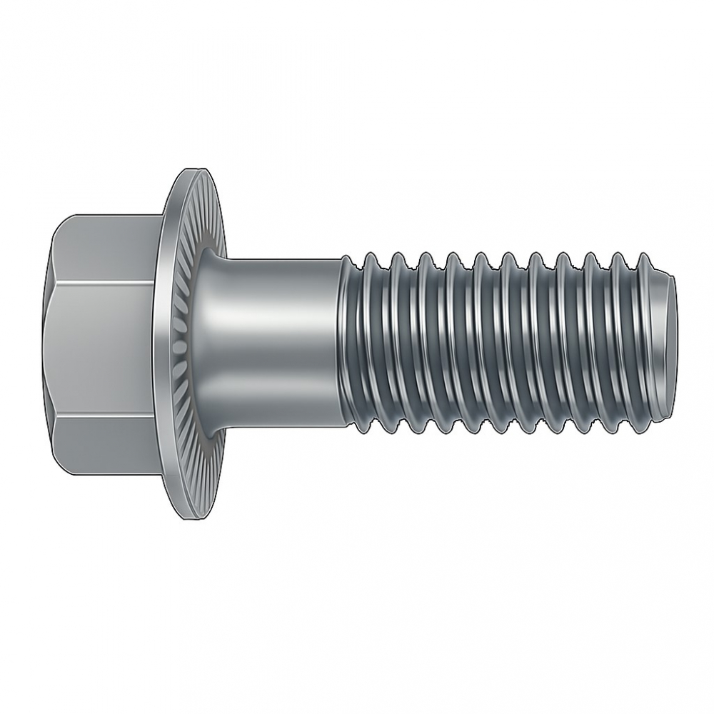 Surub cap hex. si flansa DIN 6921 cu seratii  M5x8 inox A2  - cutie 200 buc [2]