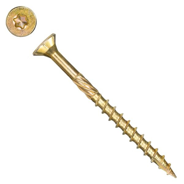Surub dulgherie cap inecat TORX   6 x280 otel zincat galben - cutie 25 buc [2]
