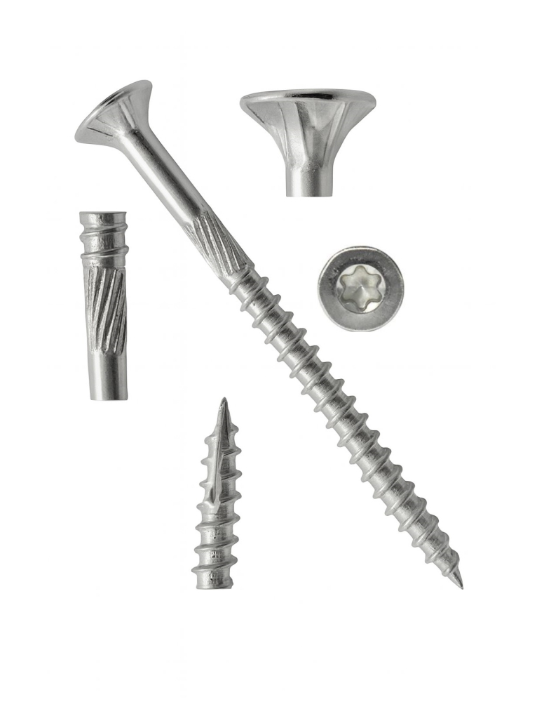 Surub dulgherie cap inecat TORX   6 x120 inox A2  - cutie 100 buc [1]