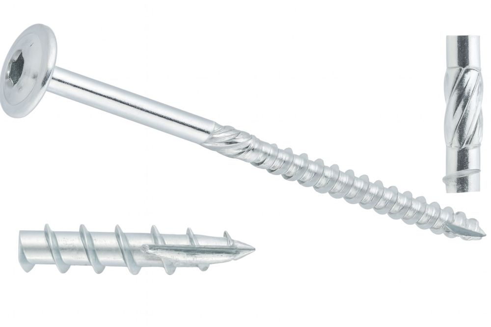 Surub dulgherie cap plat TORX   8 x300 otel zincat alb - cutie 50 buc [2]