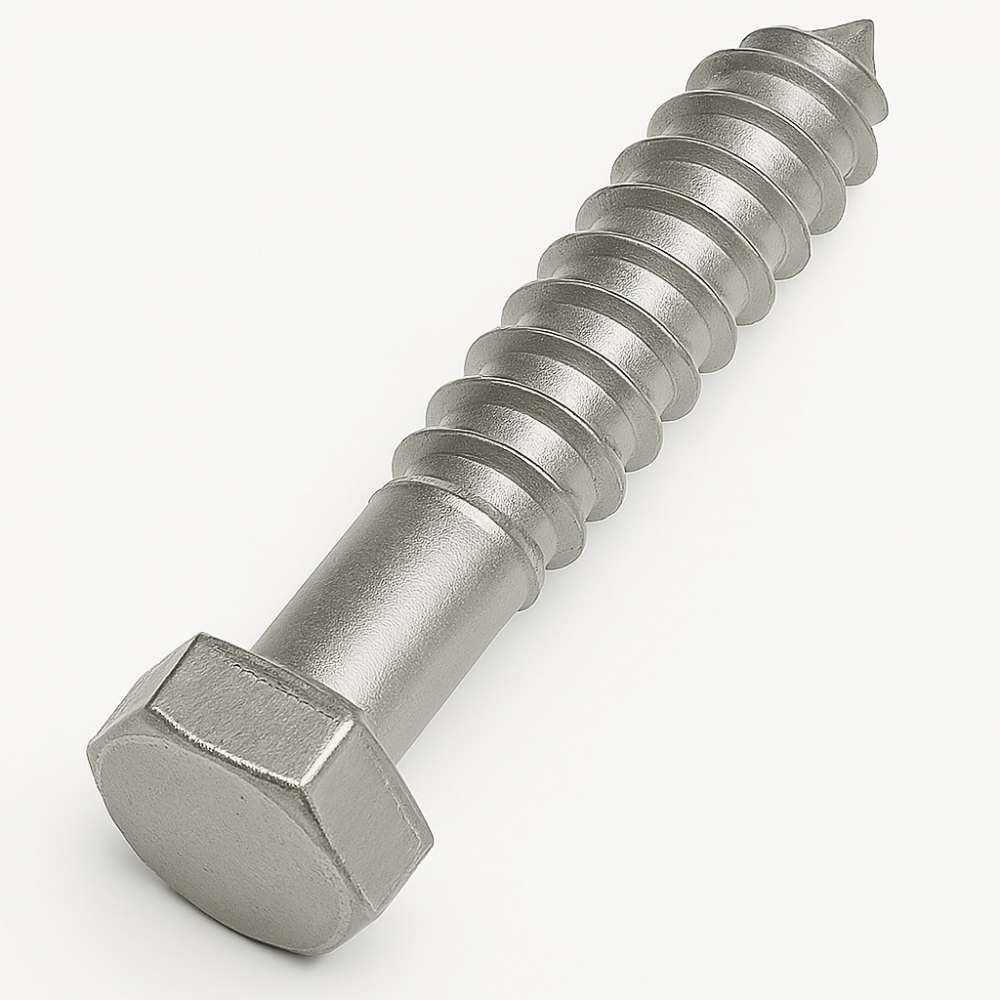 Surub lemn cap hexagonal DIN 571  10 x50 inox A2  - cutie 100 buc [1]