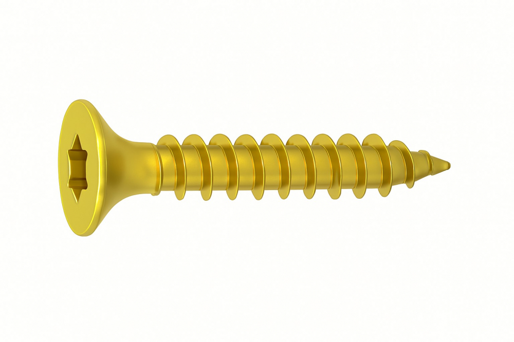 Surub pal si lemn cap inecat TORX   3 x16 zincat galben - cutie 1000 buc [2]