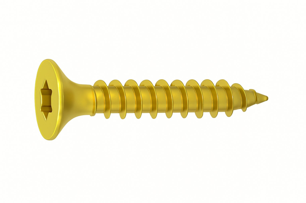 Surub pal si lemn cap inecat TORX  5x30 otel zincat galben - cutie 500 buc [2]