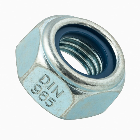 Piulite - Piulita cu autoblocare plastic DIN 985 8 M12x1 otel zincat - cutie 200 buc