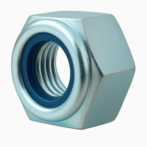 Piulite - Piulita inalta cu autoblocare plastic DIN 982 8 M4 otel zincat - cutie 1000 buc