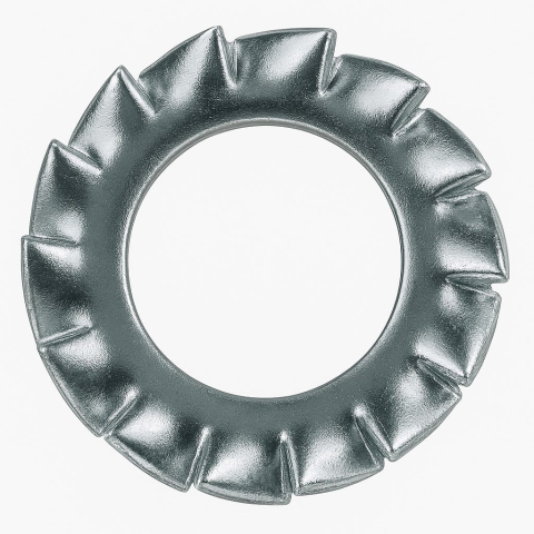 Saibe - Saiba elastica cu dinti exteriori DIN 6797A  M4 otel zincat - cutie 2500 buc