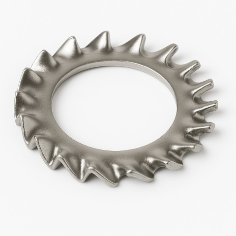 Saibe - Saiba elastica cu dinti exteriori si seratii DIN 6798A  M16 inox A2  - cutie 500 buc