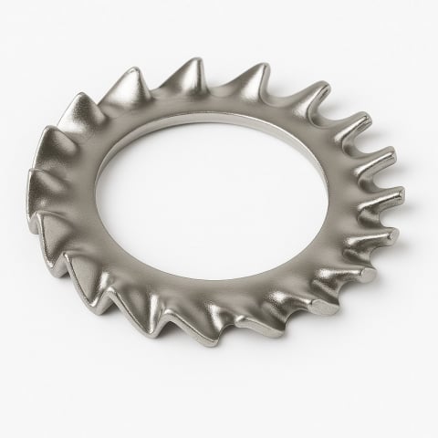 Saiba elastica cu dinti exteriori - Saiba elastica cu dinti exteriori si seratii DIN 6798A  M3 (3.2) inox A2  - cutie 1000 buc