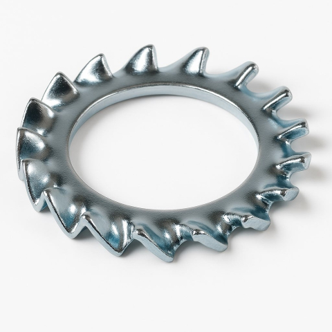 Saibe - Saiba elastica cu dinti exteriori si seratii DIN 6798A  M6 otel zincat - cutie 1000 buc