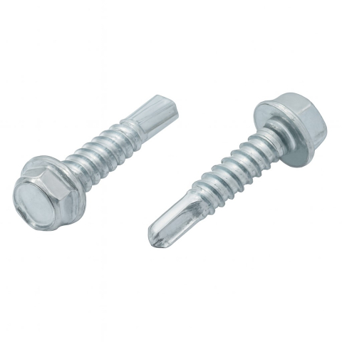 Suruburi autoforante / autofiletante pentru tabla - Surub autoforant cap hexagonal DIN 7504K  6.3x200 otel zincat - cutie 50 buc