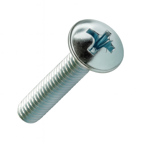 Suruburi cu locas cruciform / crestat - Surub cap bombat combinat DIN 967  M8x80 otel zincat - cutie 100 buc