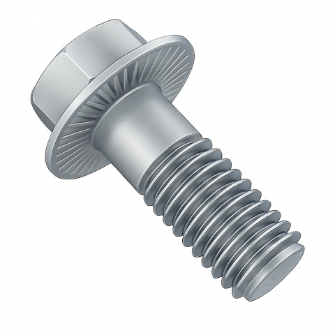 Surub cap hex. si flansa - Surub cap hex. si flansa DIN 6921 cu seratii  M5x8 inox A2  - cutie 200 buc