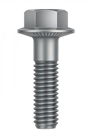 Surub cap hex. si flansa DIN 6921 cu seratii  M5x8 inox A2  - cutie 200 buc [2]