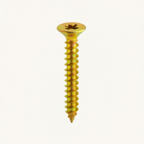 Suruburi pentru lemn - Surub pal si lemn cap inecat PZ   2.5 x12 zincat galben - cutie 2000 buc