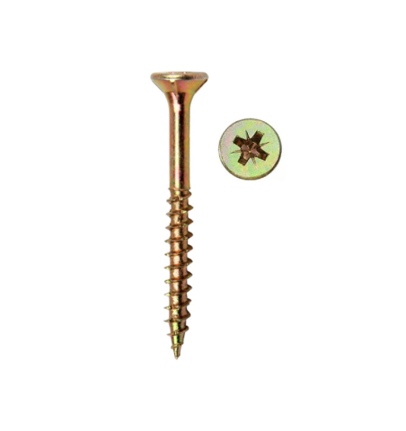 Suruburi pentru lemn - Surub pal si lemn cap inecat PZ   3 x30 zincat galben filet partial - cutie 1000 buc
