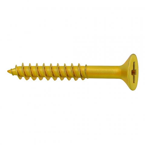 Surub pal si lemn cap inecat PZ   3 x40 zincat galben filet partial - cutie 500 buc [1]