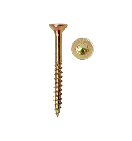 Suruburi pentru lemn - Surub pal si lemn cap inecat TORX   3 x35 zincat galben filet partial - cutie 1000 buc