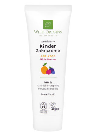 Produse - Pasta de dinți bio fără fluor pentru copii Wild Origins – fructe de pădure și caise