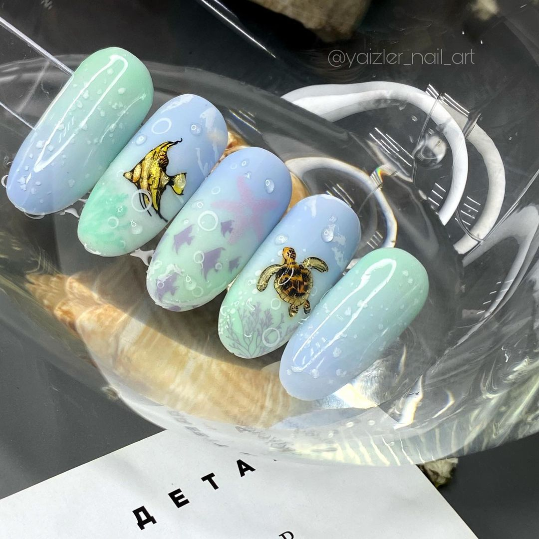 Matriță Nr. 20 Mare – Șablon metalic TakiDa pentru unghii, modele inspirate din elemente marine [3]