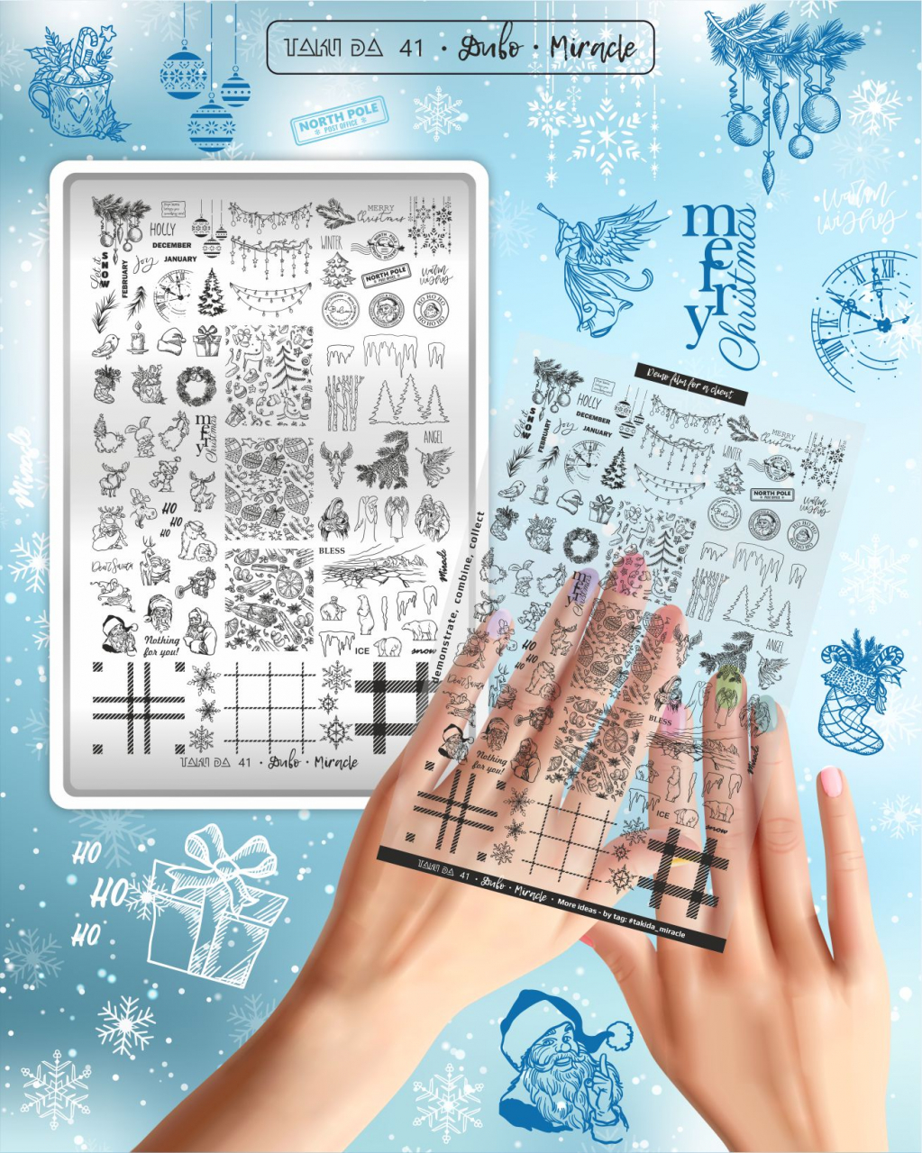 Matriță Nr. 41 Miracol – Șablon metalic TakiDa pentru unghii, modele delicate și elegante [1]