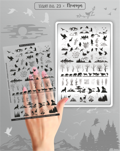 Matrite / Stampile - Matriță Nr. 23 Natura – Șablon metalic TakiDa pentru unghii, modele inspirate din natură