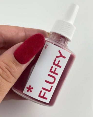 Nail Art - Pudra catifea rosu