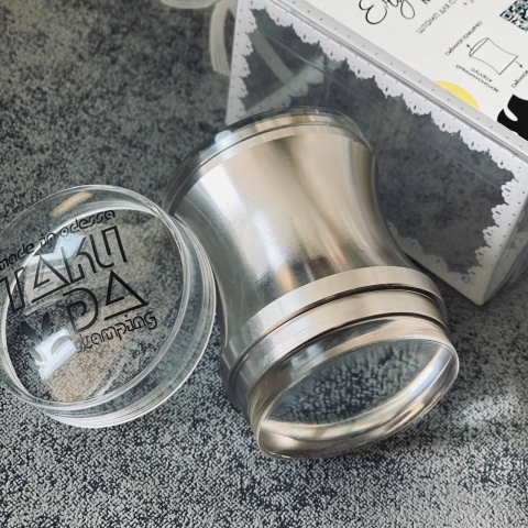 Ștampilă ERGO metalică TakiDa – Ștampilă unghii cu pernă siliconică 3,8 cm, culori aurie și argintie [1]