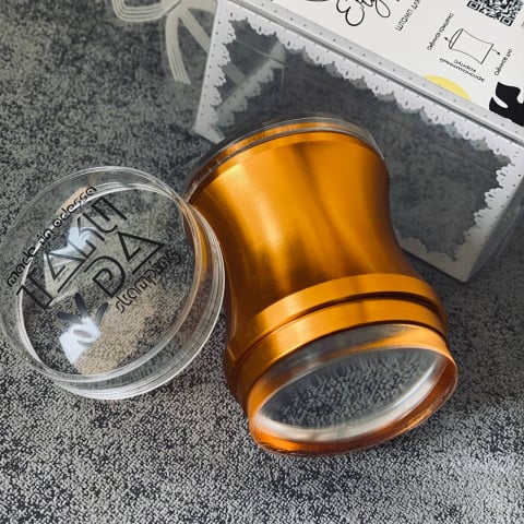 TakiDa - Ștampilă ERGO metalică TakiDa – Ștampilă unghii cu pernă siliconică 3,8 cm, culori aurie și argintie