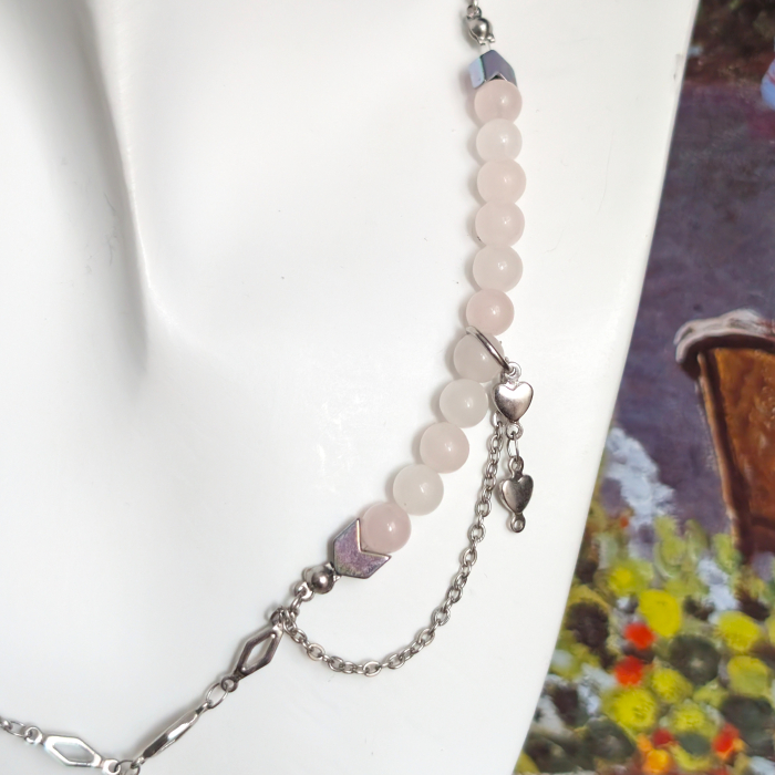 Colier Chained pearl heart [3]