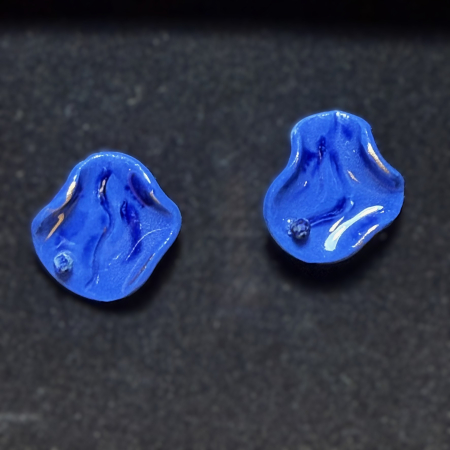 Cercei din porțelan - Blue drop - produs unicat