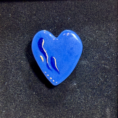Inele porțelan - Blue heart - produs unicat
