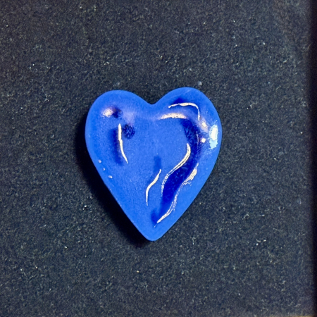 Inele porțelan - Blue heart 2 - produs unicat -