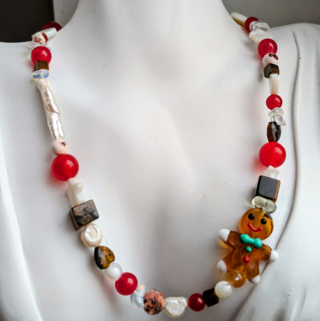 Coliere pietre semiprețioase - Gingerbread man