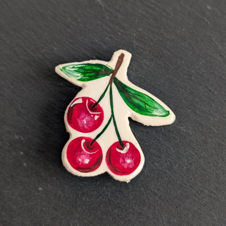 Broșe fructe - Broșă cireșe