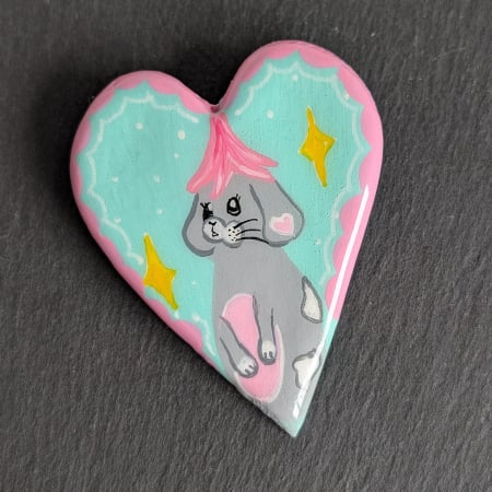 Broșe - Broșă flower bunny