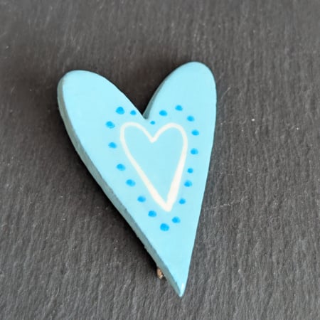 Broșe inimi - Broșă inima bleu