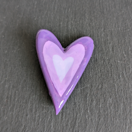 Broșe inimi - Broșă inimă mov
