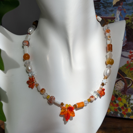 Coliere pietre semiprețioase - Colier Autumn leaves
